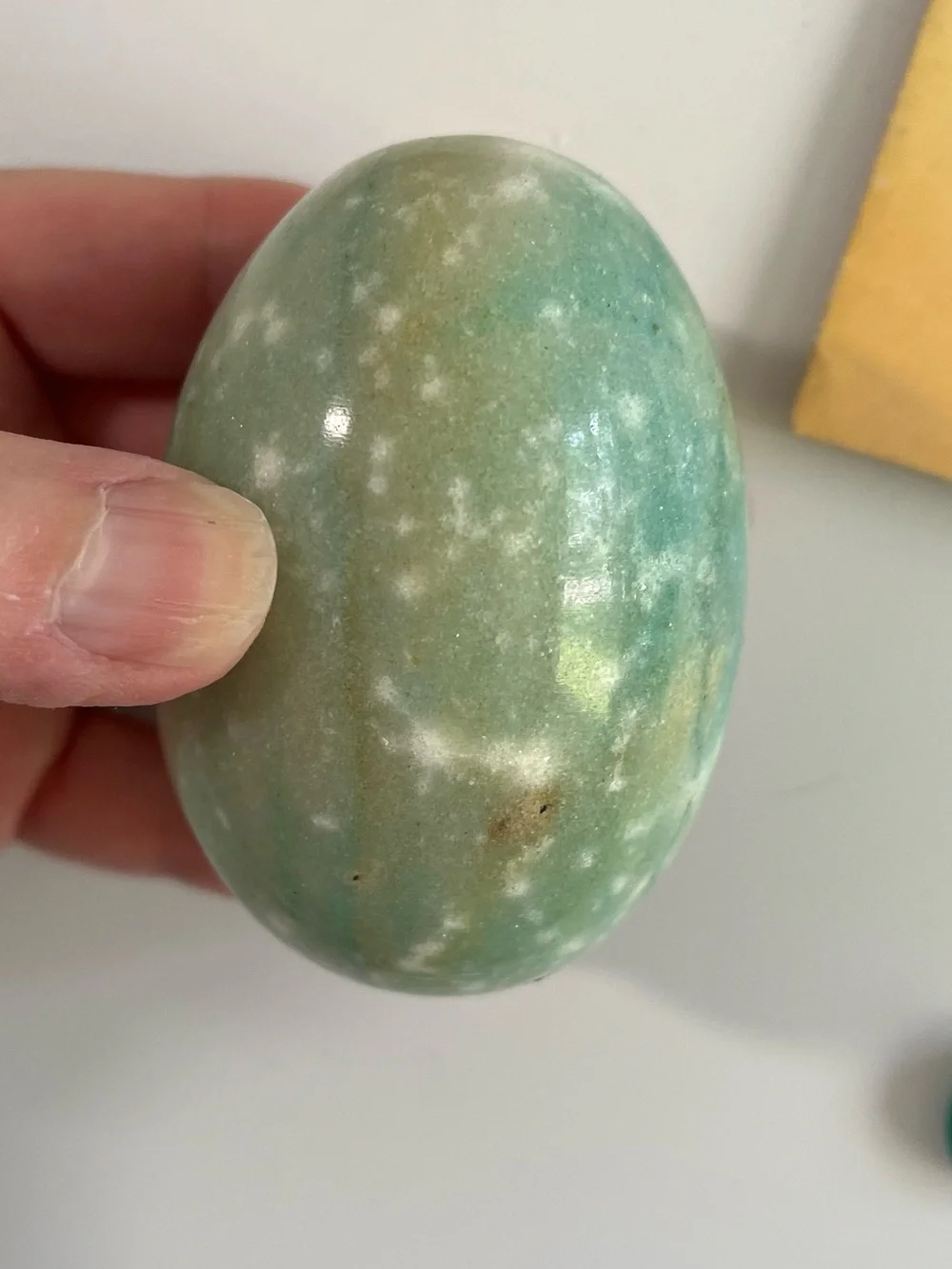 Polished Aqua Green Decorative marble alabaster stone Egg